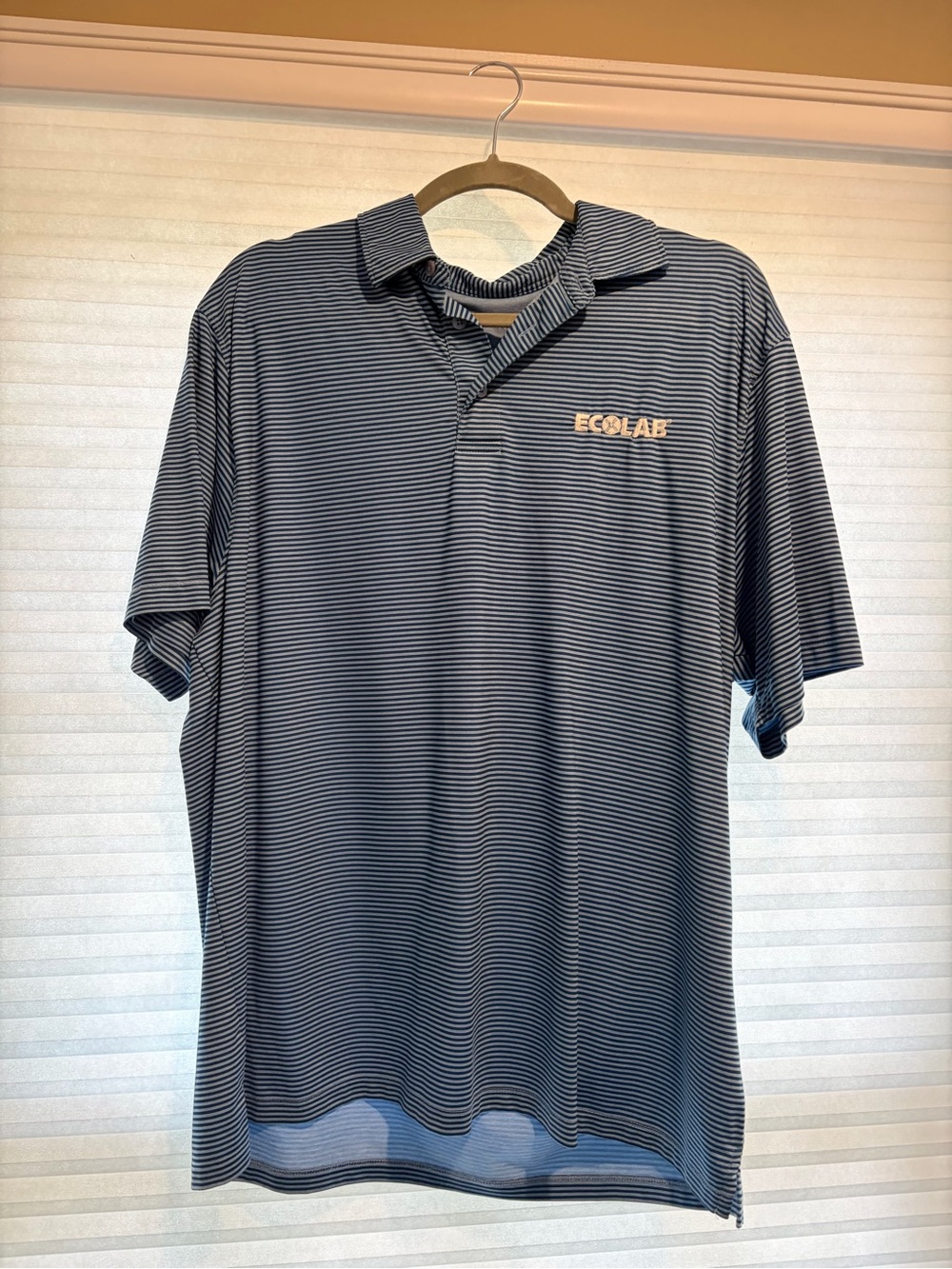 Men's Navy Striped Polo Shirt